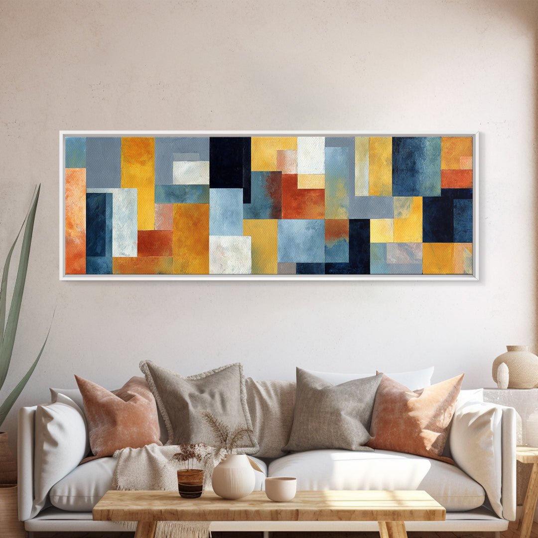 Urban Window Grid Transformed into Abstraction Canvas Print, Modern Art, Canvas Print, Living Room Decor, Abstract Art, Modern, MOD-3x1-4