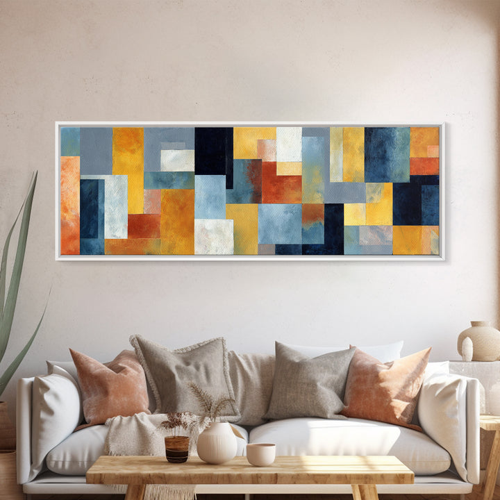 Urban Window Grid Transformed into Abstraction Canvas Print, Modern Art, Canvas Print, Living Room Decor, Abstract Art, Modern, MOD-3x1-4