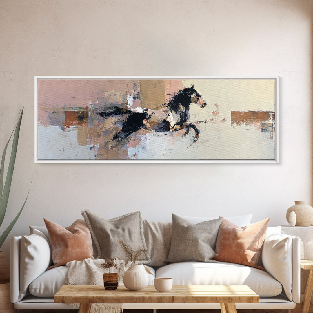 Contemporary Horse Portrait Framed Canvas Print, Modern Art, Contemporary Art, Living Room Decor, Modern, Wall Hanging, MOD-3x1-55