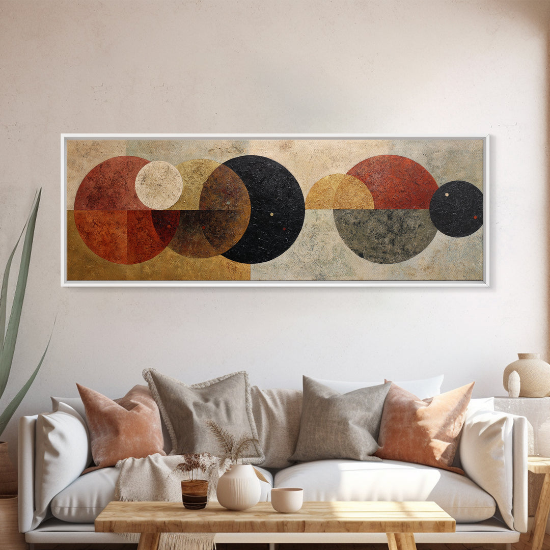 Abstract Circular Forms Framed Canvas Print, Modern Art, Wall Art, Living Room Decor, Abstract Art, Modern, Artwork, MOD-3x1-59