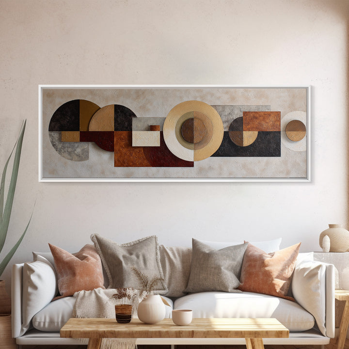Minimal Sculpture Shapes Painted Framed Canvas Print, Modern Art, Wall Art, Living Room Decor, Fine Art, Modern, Artwork, MOD-3x1-72