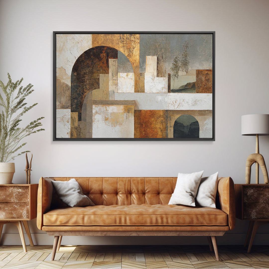 Architectural Arch Composition Framed Canvas Print, Modern Art, Living Room Decor, Abstract Art, Modern, Gallery Decor, MOD-3x2-25