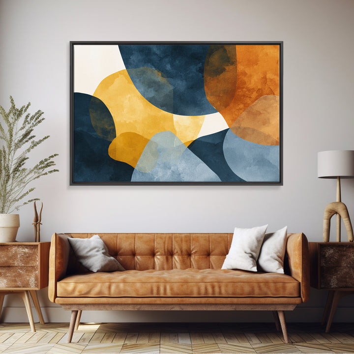 Bold Abstract Composition Framed Canvas Print, Modern Art, Abstract Wall Art, Living Room Decor, Modern, Neutral Decor, MOD-3x2-5