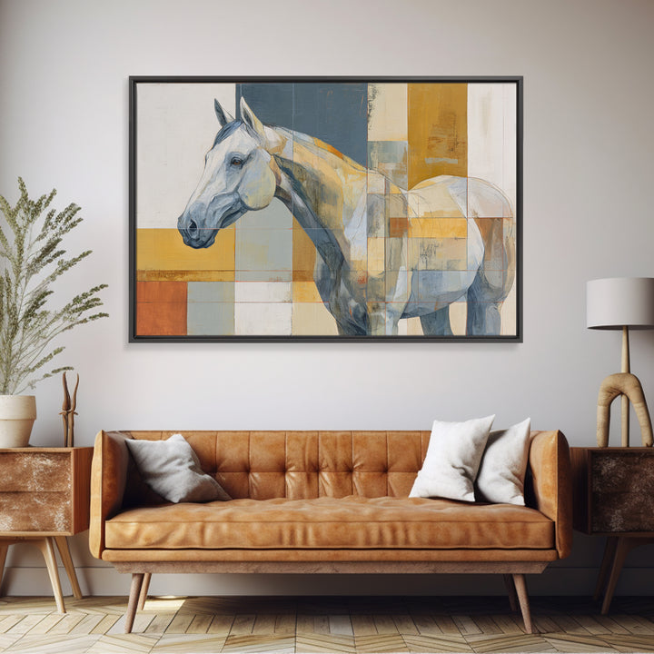 Contemporary Horse Portrait Canvas Print, Modern Art, Textured Painting, Living Room Decor, Modern, Mid Century Modern, MOD-3x2-67