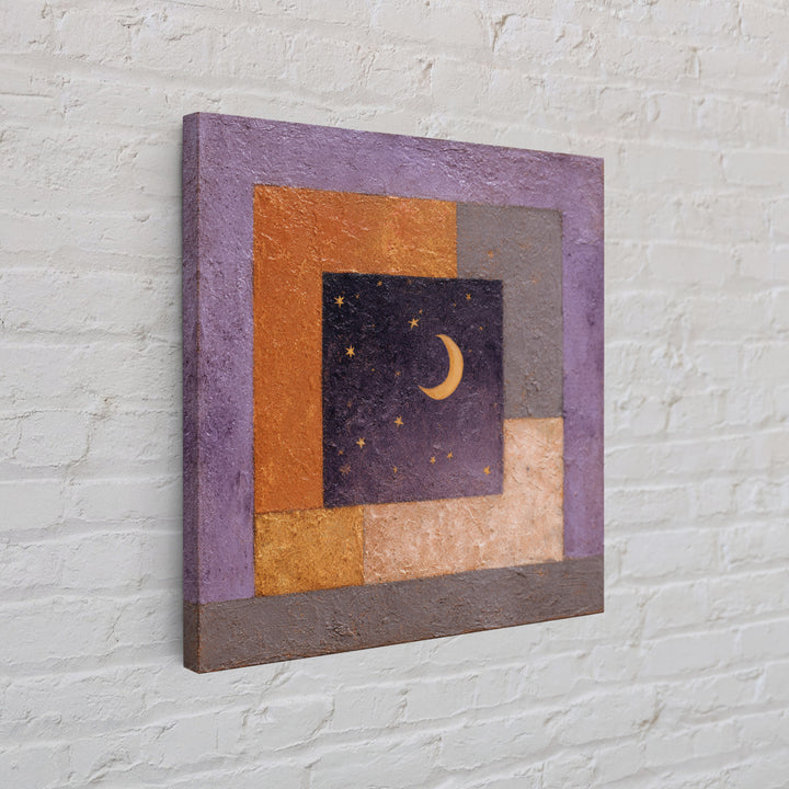Purple Night Sky Canvas Print, Monochrome Art, Abstract Art, Living Room Decor, Oil Painting, Mono, Bedroom Wall Art, MON-1x1-15