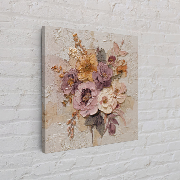 Monochrome Floral Bouquet Canvas Print, Monochrome Art, Apartment Decor, Living Room Decor, Fine Art, Mono, Moody Wall Art, MON-1x1-18