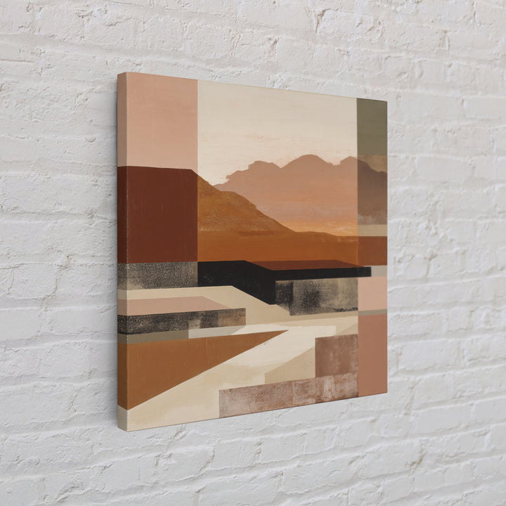 Warm Brown Desert Landscape Framed Canvas Print, Monochrome Art, Fine Art Print, Living Room Decor, Mono, Digital Prints, MON-1x1-33