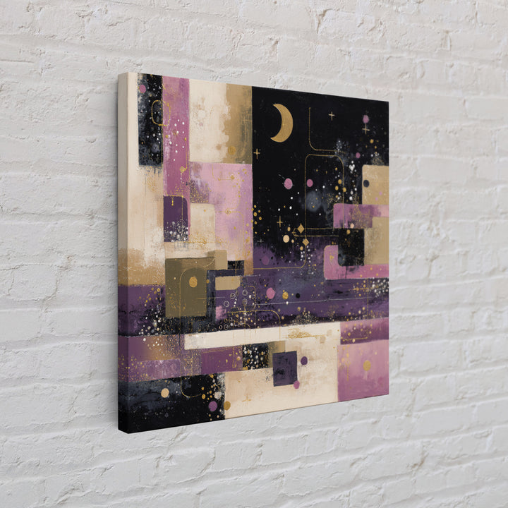 Purple Night Sky Framed Canvas Print, Monochrome Art, Living Room Decor, Fine Art, Mono, Gallery Decor, Neutral Decor, MON-1x1-39