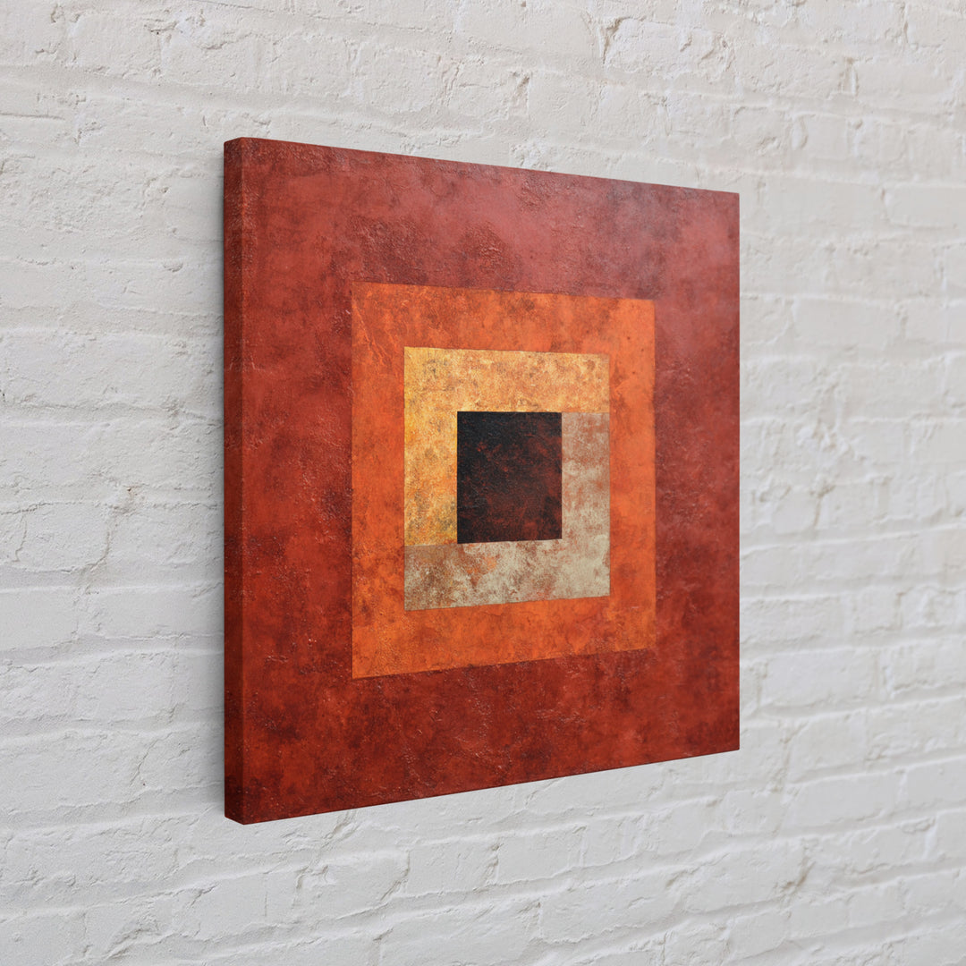 Burnt Orange Canyon Abstraction Framed Canvas Print, Monochrome Art, Luxury Decor, Living Room Decor, Fine Art, Mono, MON-1x1-40
