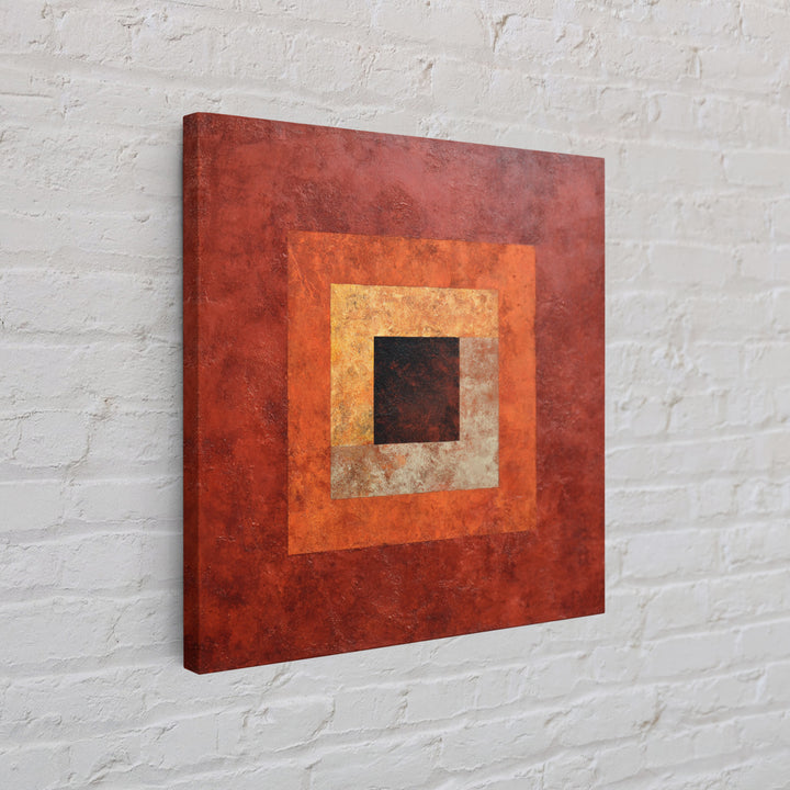 Burnt Orange Canyon Abstraction Framed Canvas Print, Monochrome Art, Luxury Decor, Living Room Decor, Fine Art, Mono, MON-1x1-40