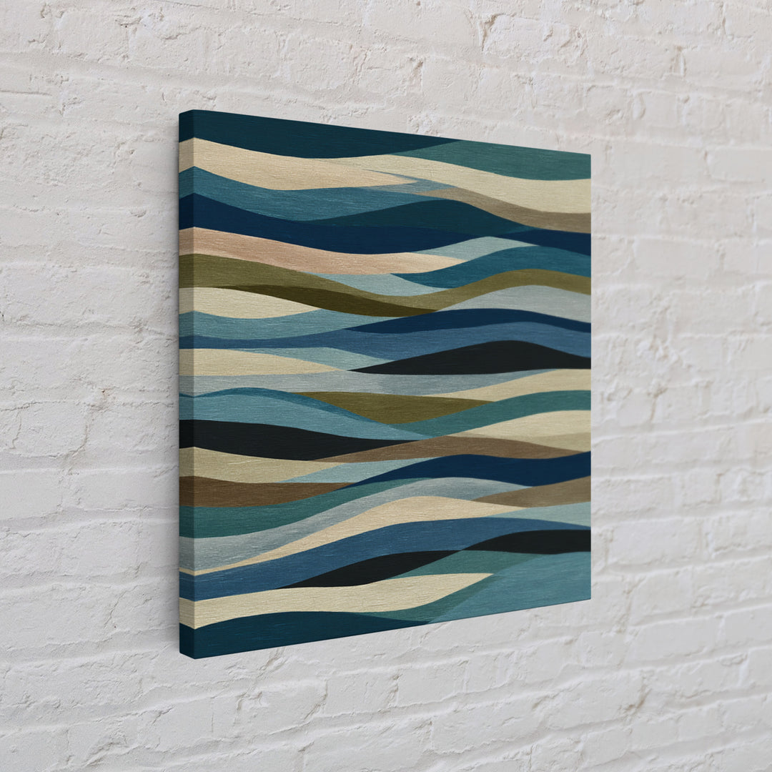 All Blue Ocean Abstraction Canvas Print, Monochrome Art, Neutral Decor, Living Room Decor, Fine Art, Mono, Home Decor, MON-1x1-49