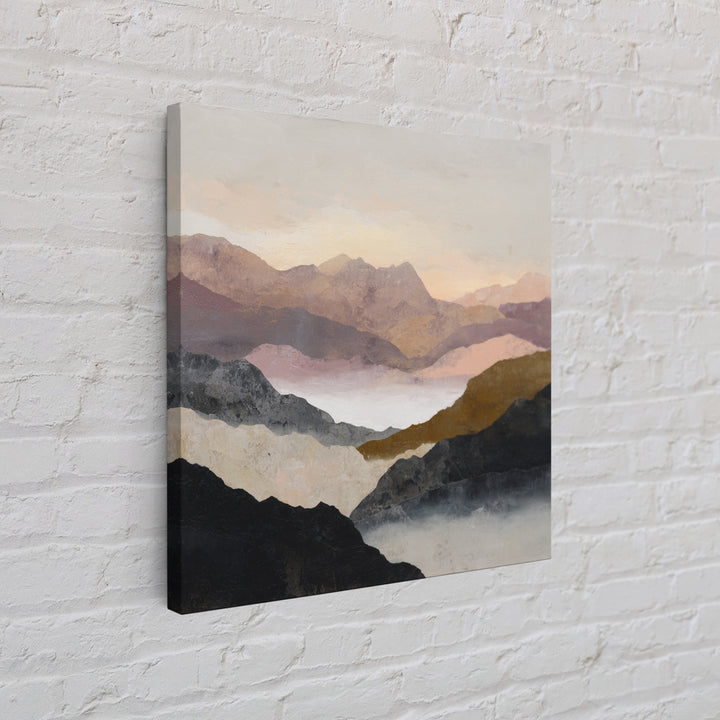 Charcoal Mountain Landscape Framed Canvas Print, Monochrome Art, Living Room Decor, Fine Art, Mono, Gallery Decor, Wall Decor, MON-1x1-52