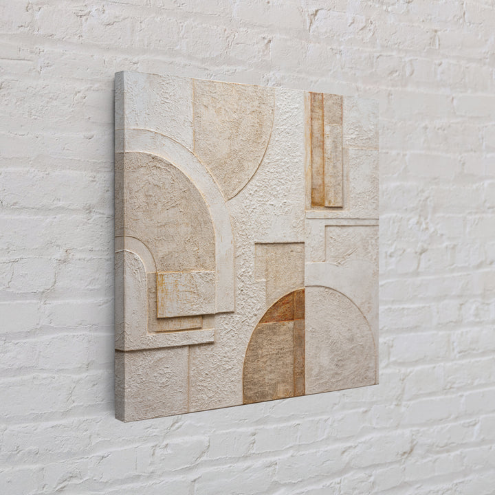 Ivory White Plaster Texture Composition Framed Canvas Print, Monochrome Art, Modern Decor, Living Room Decor, Fine Art, Mono, MON-1x1-53