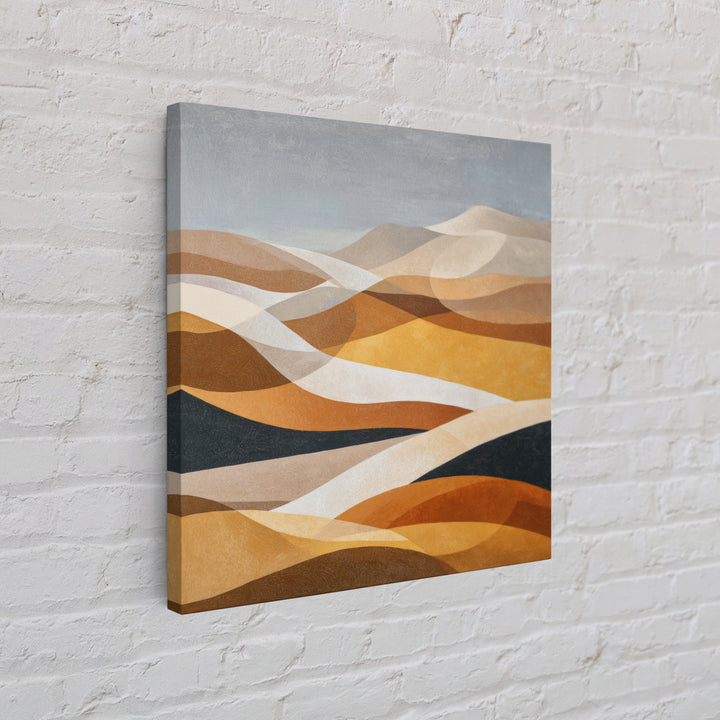 Warm Brown Desert Landscape Framed Canvas Print, Monochrome Art, Fine Art Print, Living Room Decor, Mono, Digital Prints, MON-1x1-57
