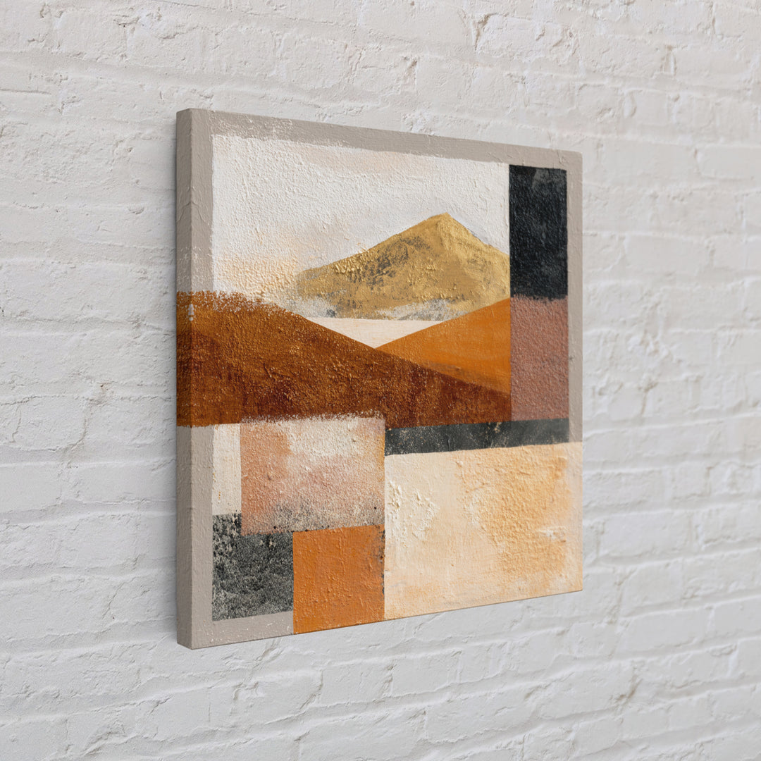 Warm Brown Desert Landscape Canvas Print, Monochrome Art, Textured Painting, Living Room Decor, Oil Painting, Mono, MON-1x1-81