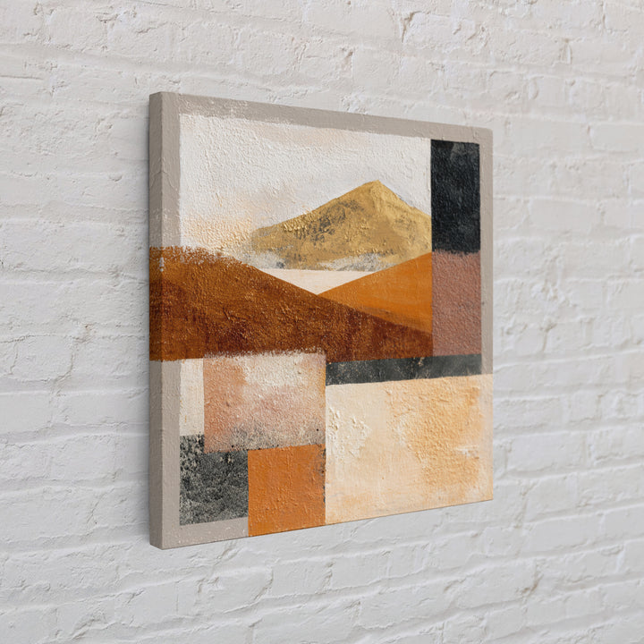 Warm Brown Desert Landscape Canvas Print, Monochrome Art, Textured Painting, Living Room Decor, Oil Painting, Mono, MON-1x1-81