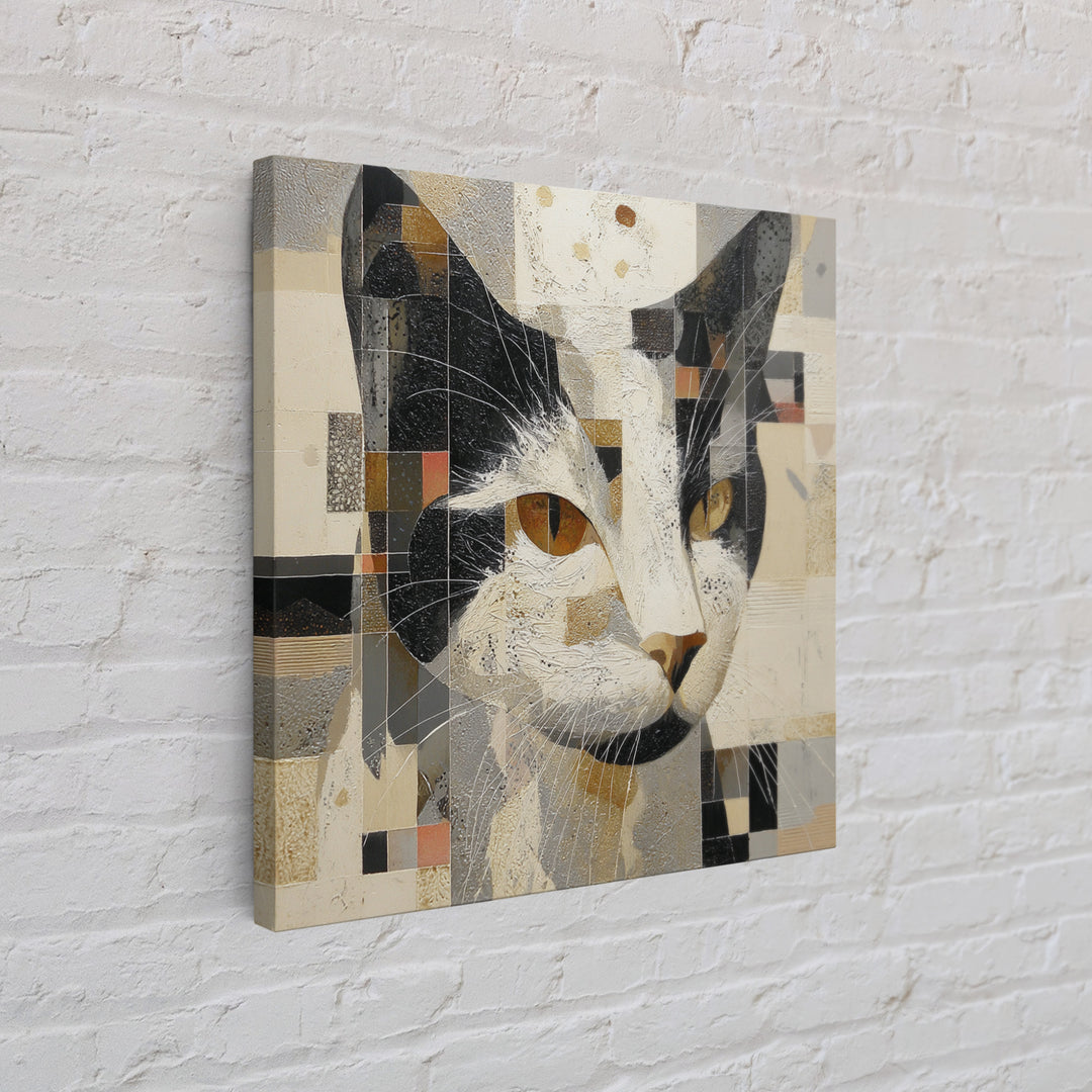 Monochrome Cat Portrait Framed Canvas Print, Monochrome Art, Fine Art Print, Living Room Decor, Fine Art, Mono, Digital Prints, MON-1x1-83