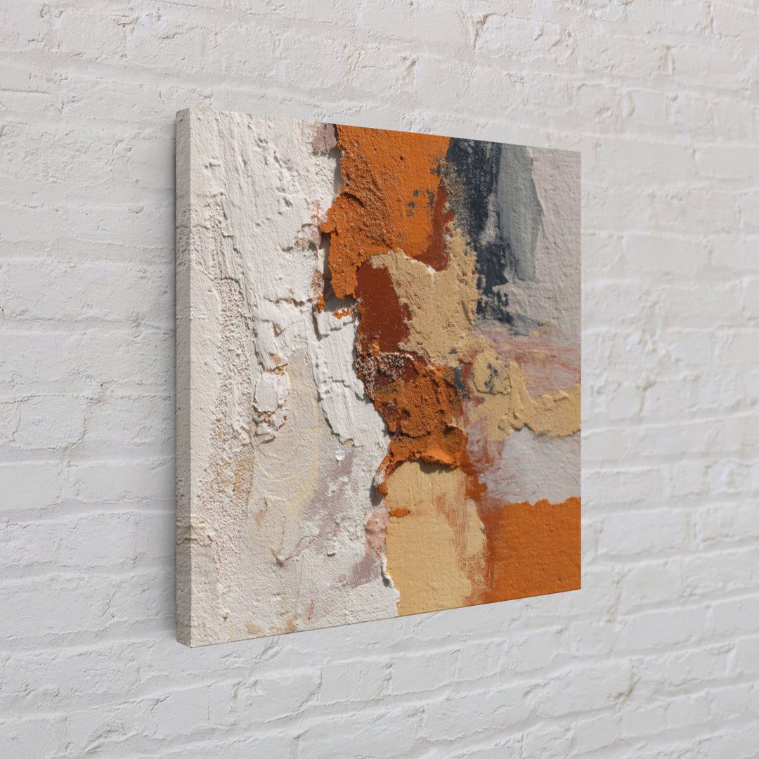 Burnt Orange Canyon Abstraction Framed Canvas Print, Monochrome Art, Textured Painting, Living Room Decor, Oil Painting, Mono, MON-1x1-88