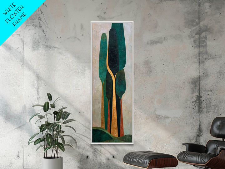 Deep Green Forest Silhouette Study Canvas Print, Monochrome Art, Digital Prints, Living Room Decor, Mono, Apartment Decor, MON-1x3-25