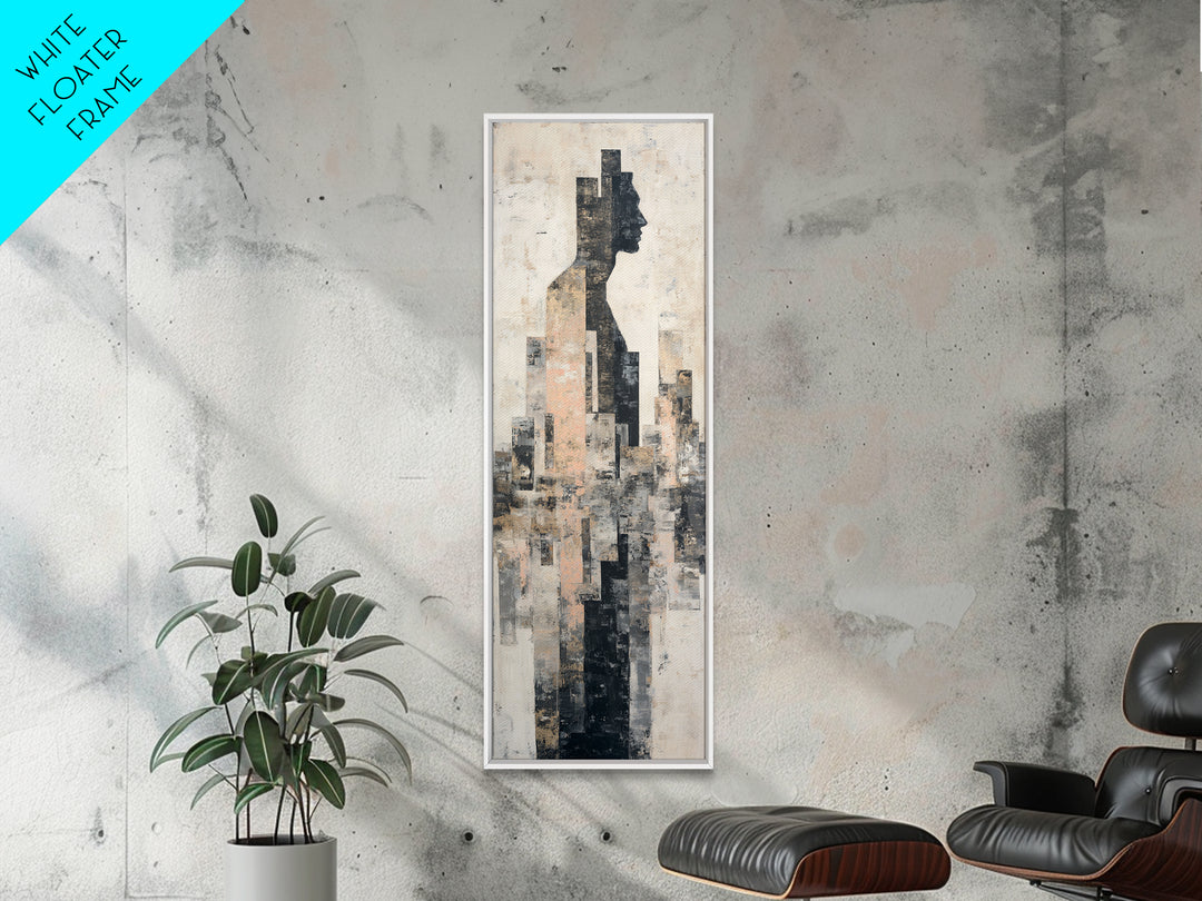 Black and White City Reflection Canvas Print, Monochrome Art, Large Wall Art, Living Room Decor, Mono, Modern Wall Art, MON-1x3-33