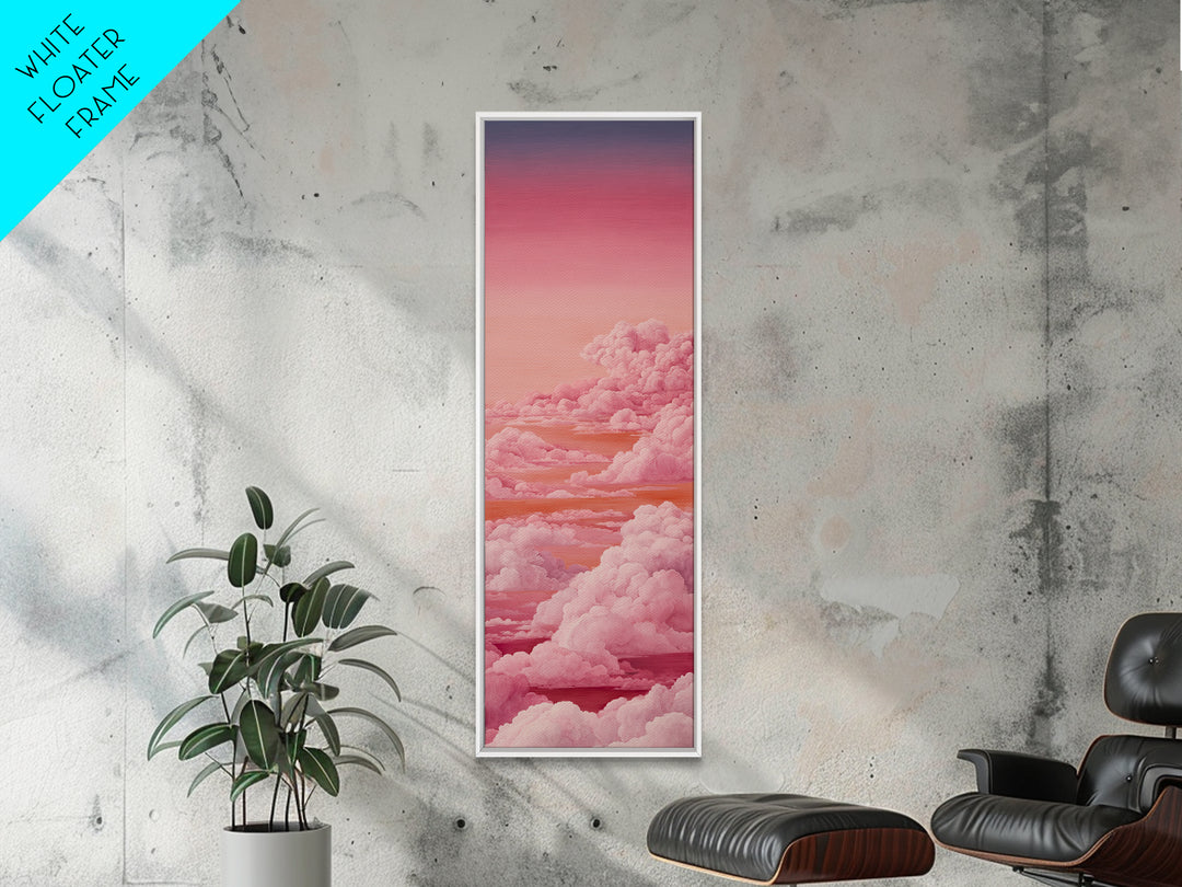 All Pink Cloudscape Canvas Print, Monochrome Art, Wall Art, Living Room Decor, Watercolor Art, Mono, Abstract Art, MON-1x3-48