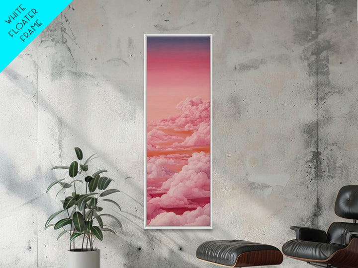 All Pink Cloudscape Canvas Print, Monochrome Art, Wall Art, Living Room Decor, Watercolor Art, Mono, Abstract Art, MON-1x3-48