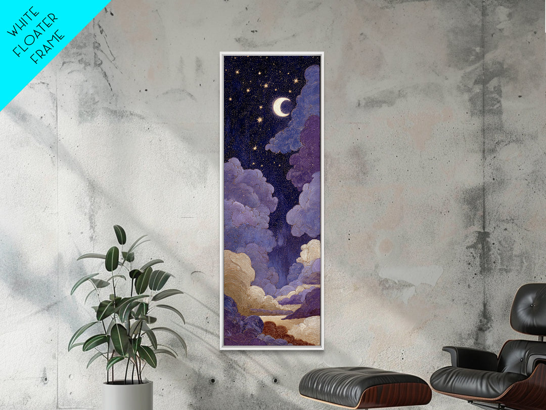 Purple Night Sky Canvas Print, Monochrome Art, Digital Print, Living Room Decor, Abstract Art, Mono, Modern Art, Moody Wall Art, MON-1x3-51