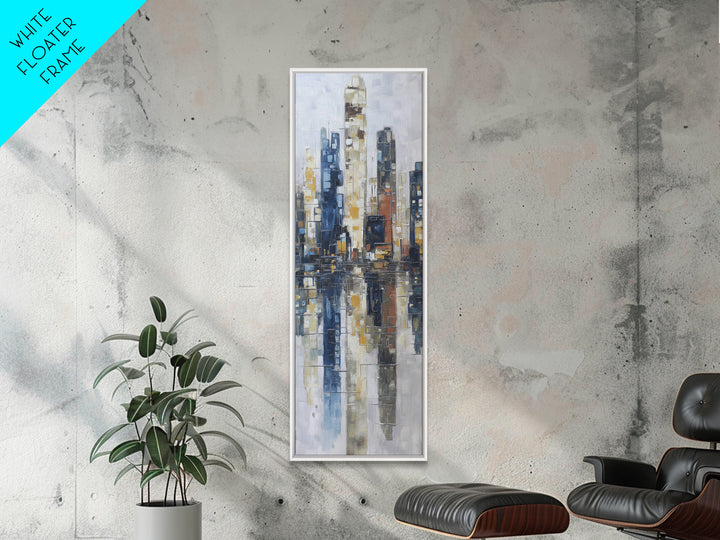 Black and White City Reflection Canvas Print, Monochrome Art, Modern Decor, Living Room Decor, Abstract Art, Mono, Poster, MON-1x3-57