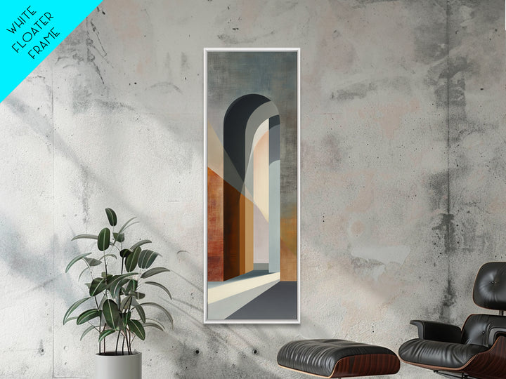 Gray Architectural Arch and Shadow Study Framed Canvas Print, Monochrome Art, Modern Art, Living Room Decor, Fine Art, Mono, MON-1x3-70
