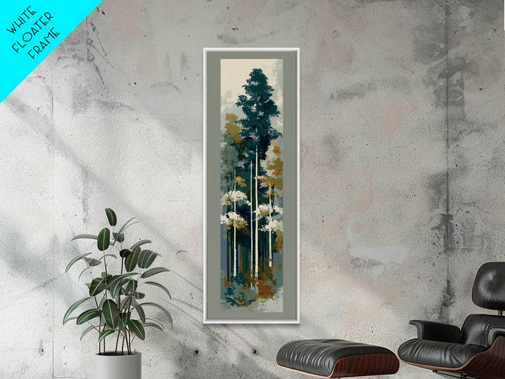 Deep Green Forest Silhouette Study Canvas Print, Monochrome Art, Living Room Decor, Oil Painting, Mono, Printable Art, MON-1x3-73