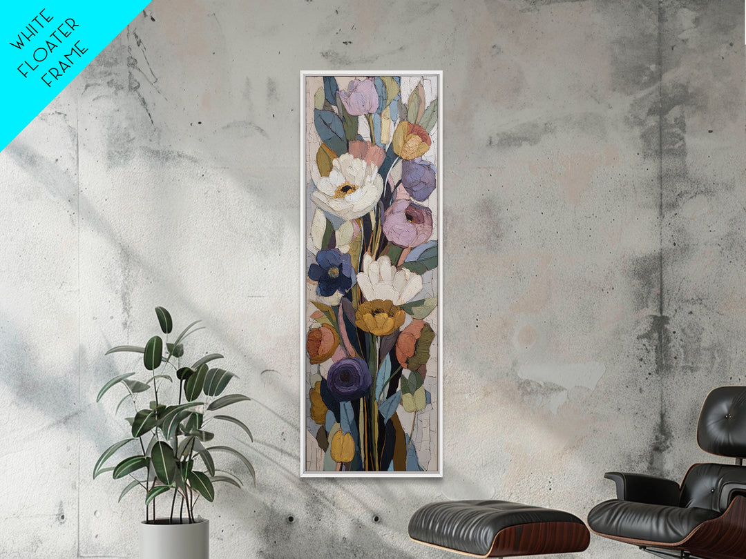 Monochrome Floral Bouquet Canvas Print, Monochrome Art, Minimalist Wall Art, Living Room Decor, Mono, Minimalist Decor, MON-1x3-78