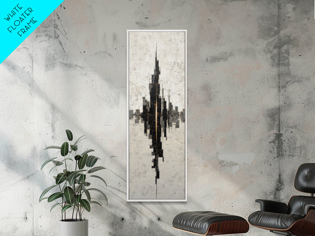 Black and White City Reflection Canvas Print, Monochrome Art, Abstract Art, Living Room Decor, Fine Art, Mono, Bedroom Wall Art, MON-1x3-81
