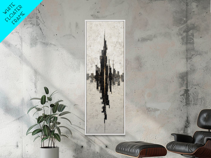 Black and White City Reflection Canvas Print, Monochrome Art, Abstract Art, Living Room Decor, Fine Art, Mono, Bedroom Wall Art, MON-1x3-81