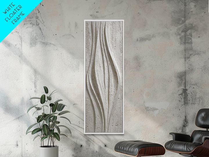 Ivory White Plaster Texture Composition Canvas Print, Monochrome Art, Boho Wall Art, Living Room Decor, Fine Art, Mono, MON-1x3-89