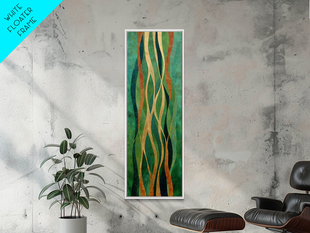 Deep Green Forest Silhouette Study Canvas Print, Monochrome Art, Modern Art, Living Room Decor, Fine Art, Mono, MON-1x3-97
