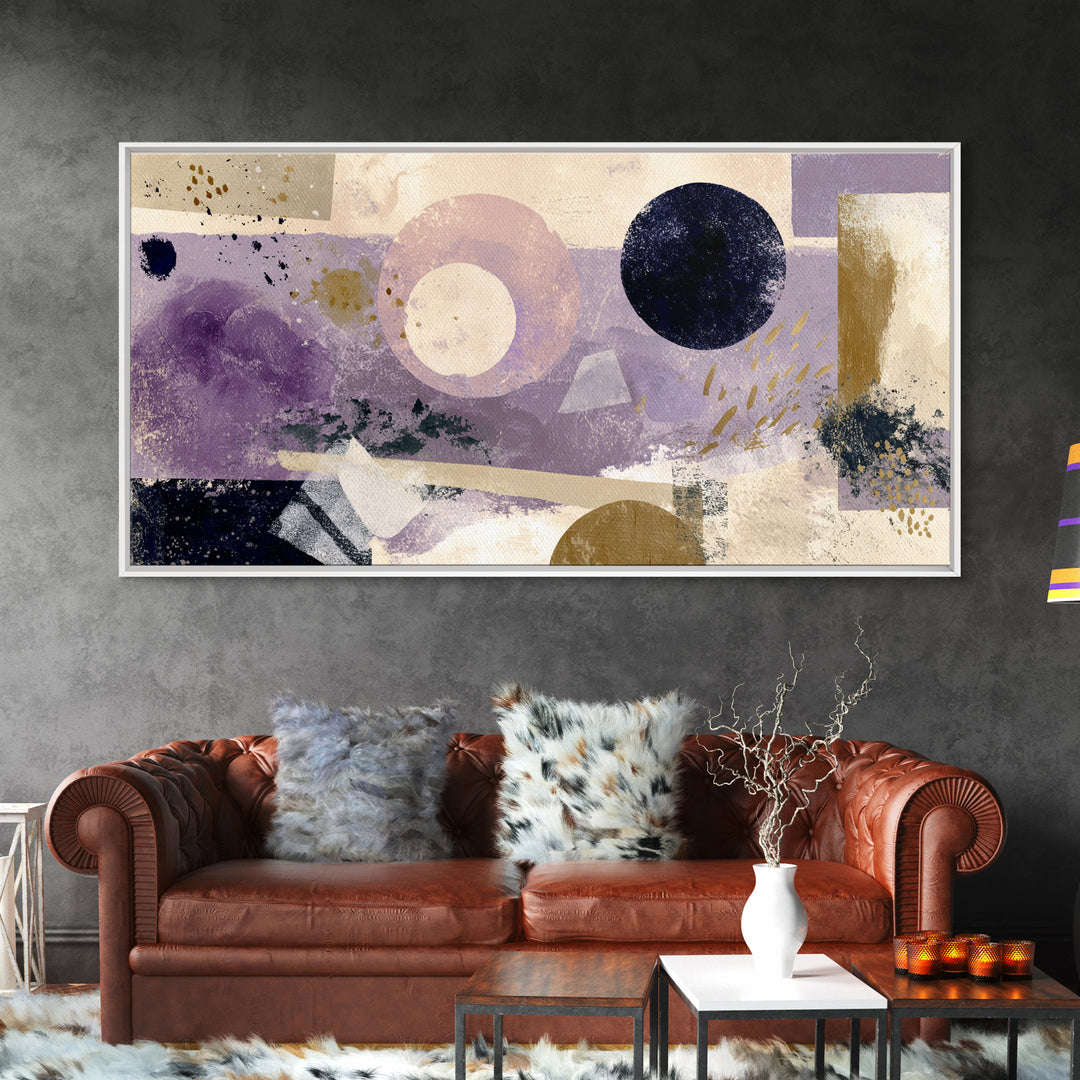 Purple Night Sky Framed Canvas Print, Monochrome Art, Living Room Decor, Fine Art, Mono, Gallery Decor, Neutral Decor, MON-2x1-11