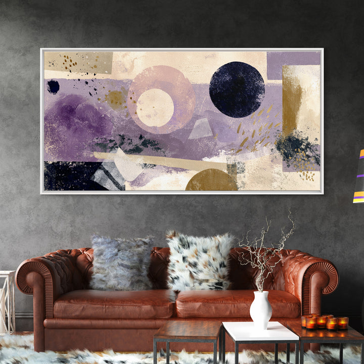 Purple Night Sky Framed Canvas Print, Monochrome Art, Living Room Decor, Fine Art, Mono, Gallery Decor, Neutral Decor, MON-2x1-11