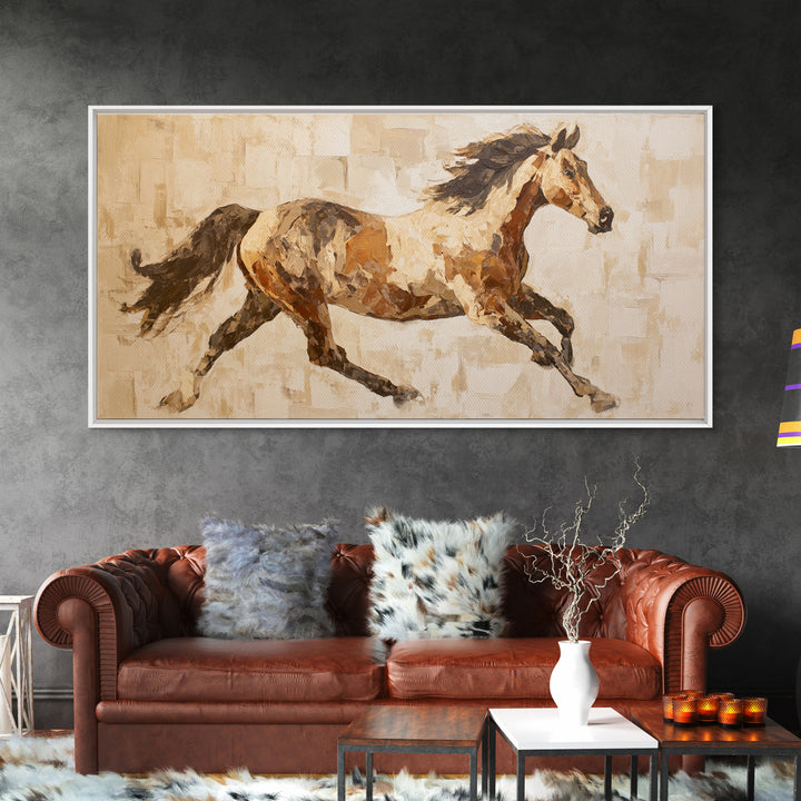 Sepia Horse Portrait Canvas Print, Monochrome Art, Statement Artwork, Living Room Decor, Fine Art, Mono, Digital Art, MON-2x1-22