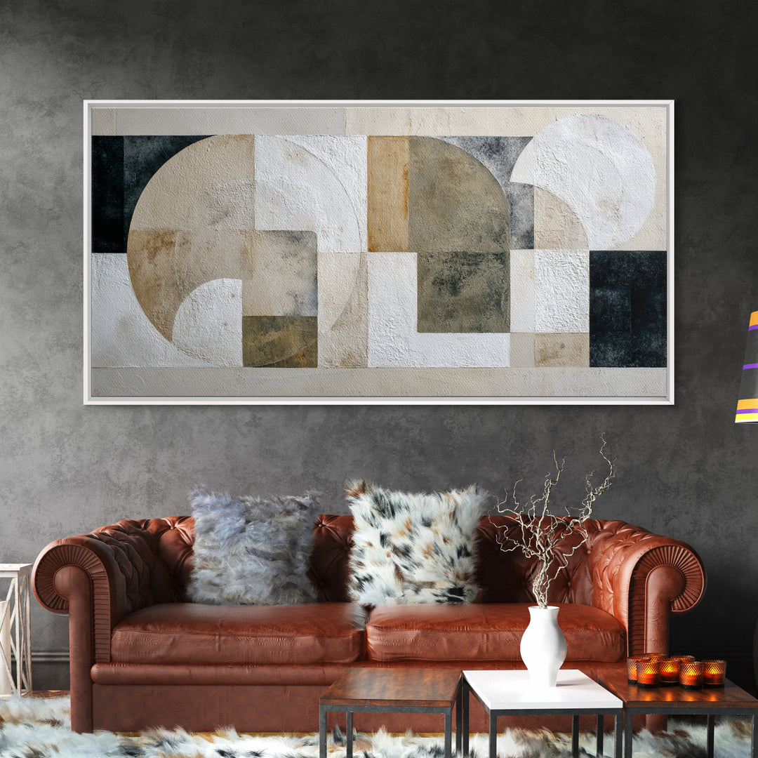 Ivory White Plaster Texture Composition Canvas Print, Monochrome Art, Printable Wall Art, Living Room Decor, Fine Art, Mono, MON-2x1-49