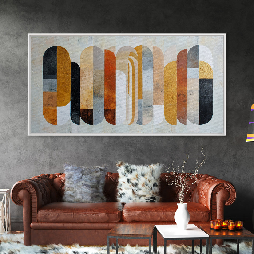 Gray Architectural Arch and Shadow Study Canvas Print, Monochrome Art, Contemporary Art, Living Room Decor, Fine Art, Mono, MON-2x1-78