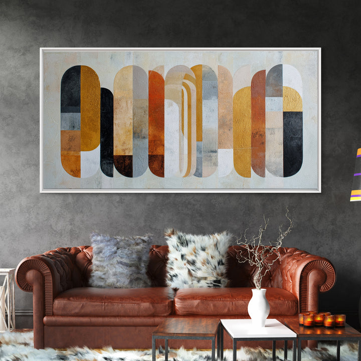 Gray Architectural Arch and Shadow Study Canvas Print, Monochrome Art, Contemporary Art, Living Room Decor, Fine Art, Mono, MON-2x1-78