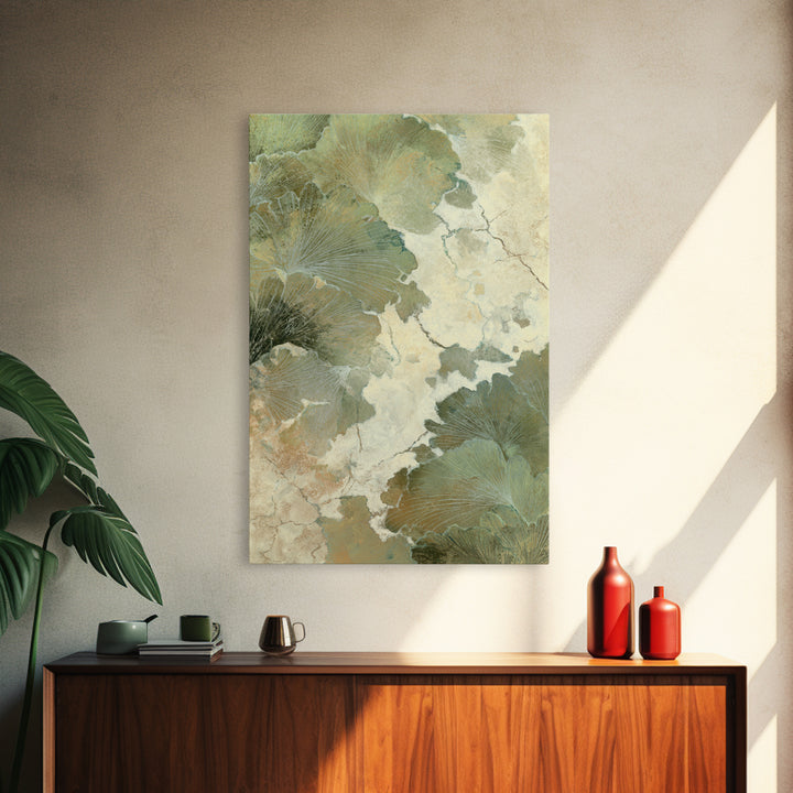 Gold Tonal Sunburst Medallion Framed Canvas Print, Monochrome Art, Textured Painting, Living Room Decor, Fine Art, Mono, MON-2x3-22
