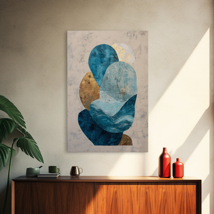 All Blue Ocean Abstraction Canvas Print, Monochrome Art, Bedroom Decor, Living Room Decor, Fine Art, Mono, Abstract Painting, MON-2x3-57
