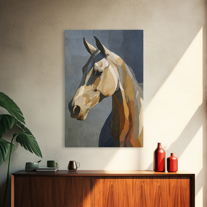 Sepia Horse Portrait Canvas Print, Monochrome Art, Art Print, Living Room Decor, Mono, Printable Art, Dark Academia Decor, MON-2x3-58