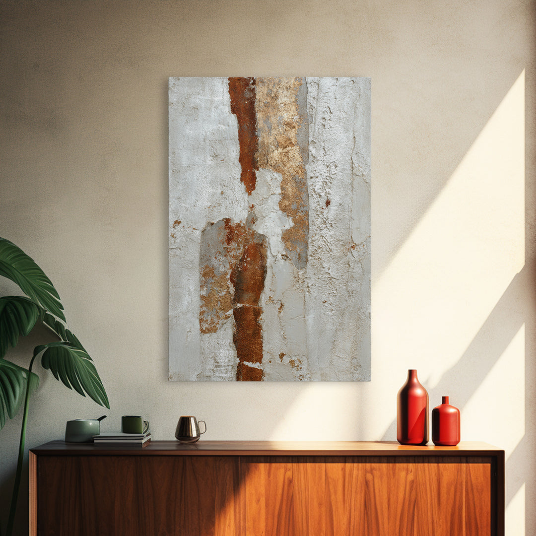 Cream on Cream Minimalist Forms Framed Canvas Print, Monochrome Art, Boho Decor, Living Room Decor, Fine Art, Mono, Art Print, MON-2x3-6