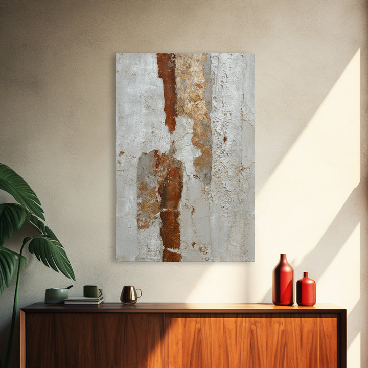 Cream on Cream Minimalist Forms Framed Canvas Print, Monochrome Art, Boho Decor, Living Room Decor, Fine Art, Mono, Art Print, MON-2x3-6
