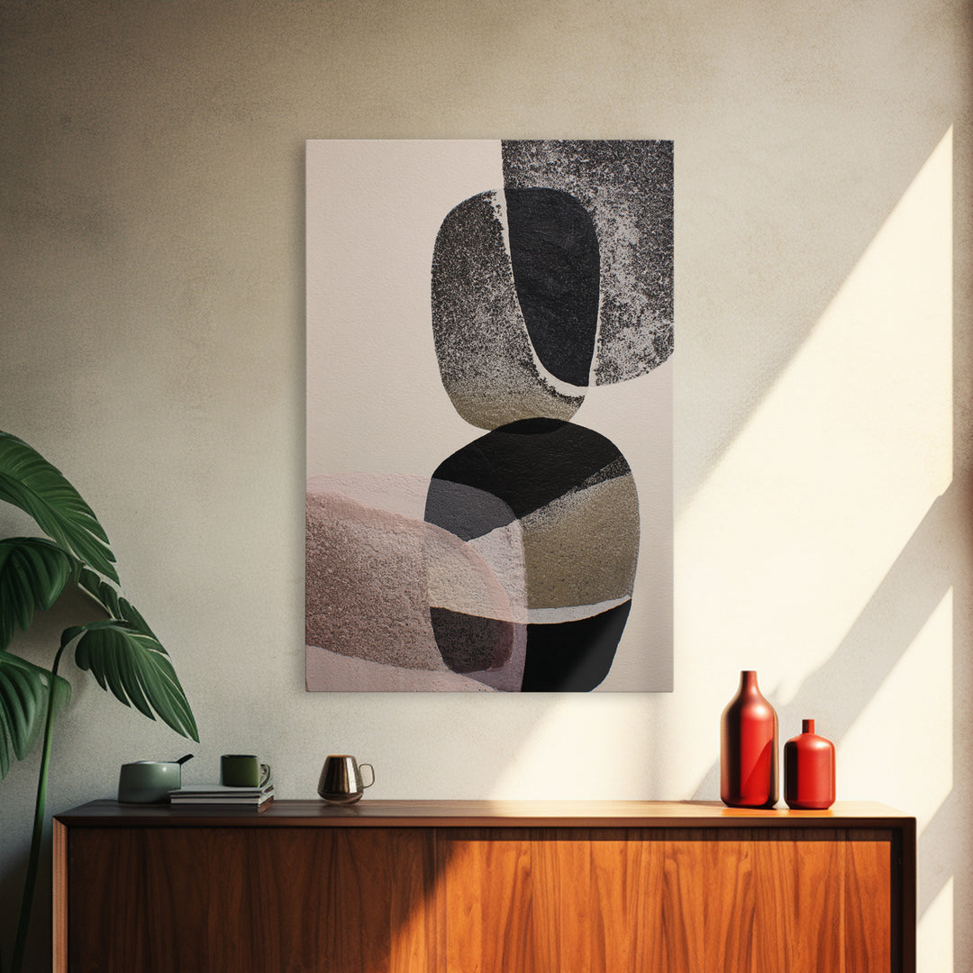 Black Ink Abstract Canvas Print, Monochrome Art, Digital Art, Living Room Decor, Fine Art, Mono, Dark Academia Decor, MON-2x3-62