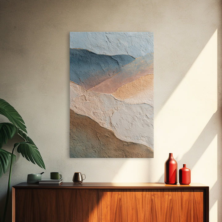 Blue Mountain Ridge Layers Framed Canvas Print, Monochrome Art, Contemporary Art, Living Room Decor, Mono, Original Art, MON-2x3-80