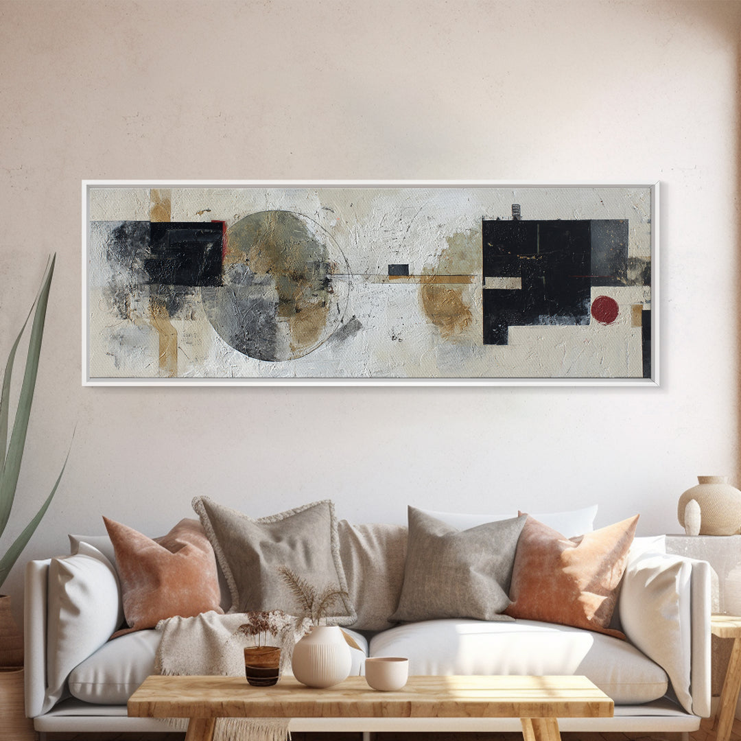 Gray Architectural Arch and Shadow Study Framed Canvas Print, Monochrome Art, Art Print, Living Room Decor, Fine Art, Mono, MON-3x1-2