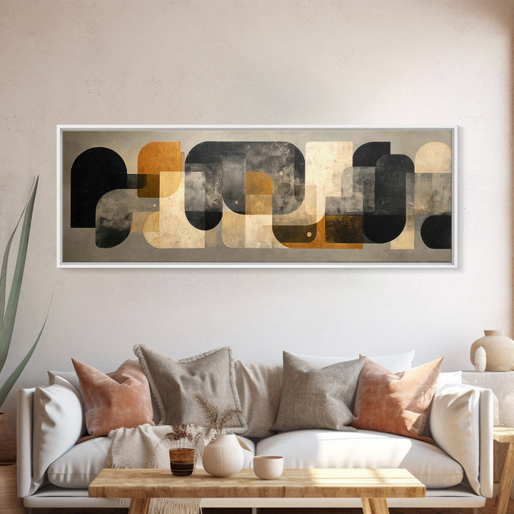 Black Ink Abstract Canvas Print, Monochrome Art, Boho Decor, Living Room Decor, Fine Art, Mono, Art Print, Digital Art, MON-3x1-22